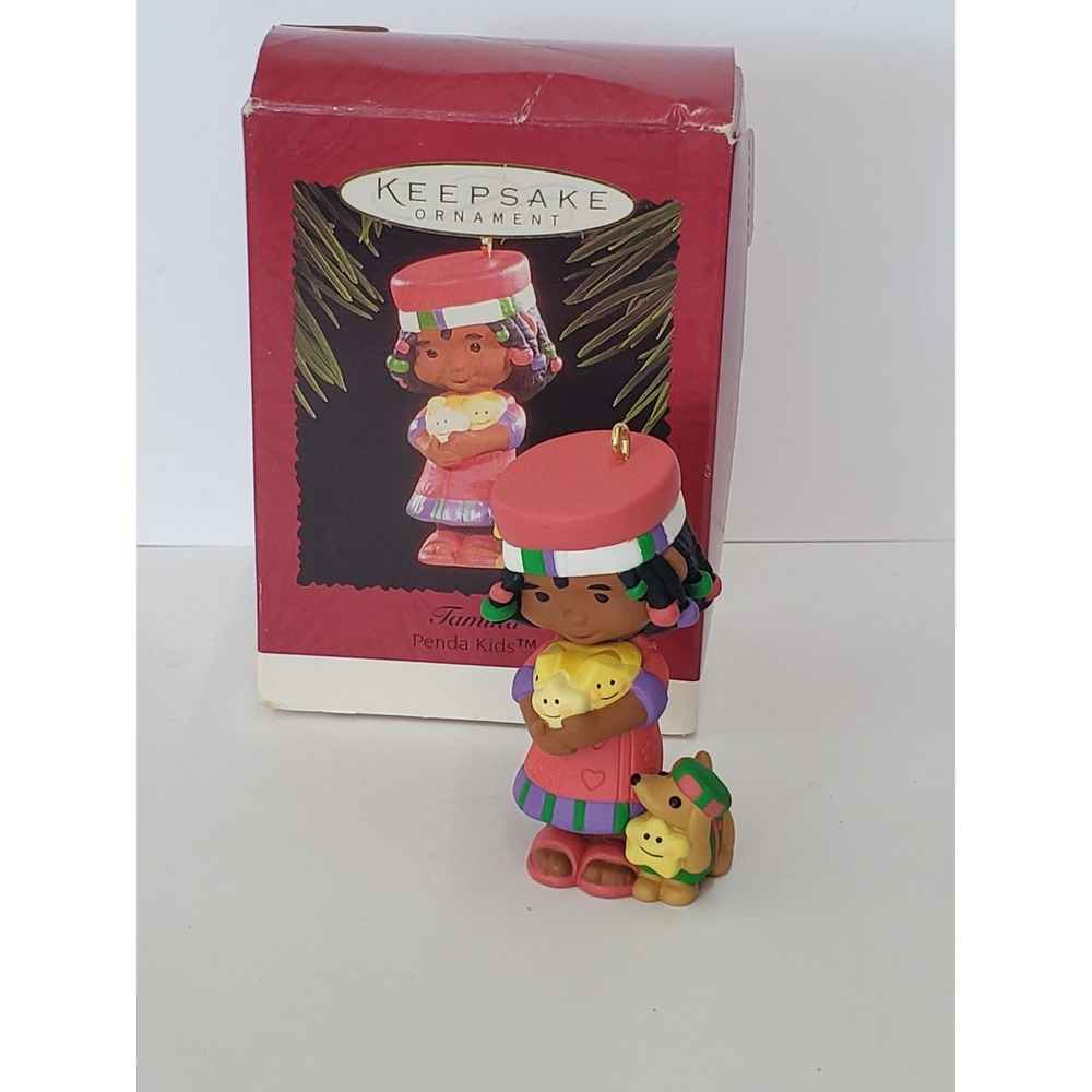 Hallmark Keepsake Ornament 1996 Penda Kids Tamika with Dog and Stars